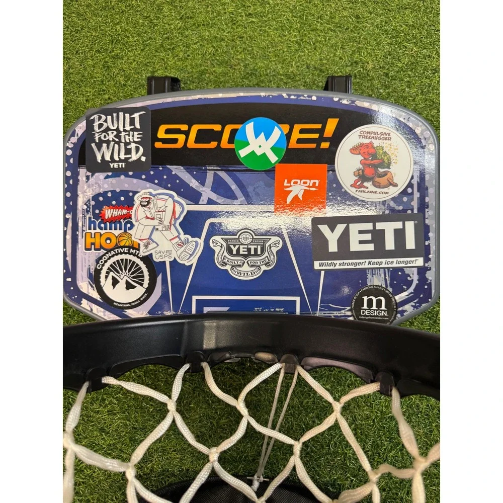 Wham-O Hamper Hoops Over The Door Basketball Hoop Laundry Bag Yeti Stickers